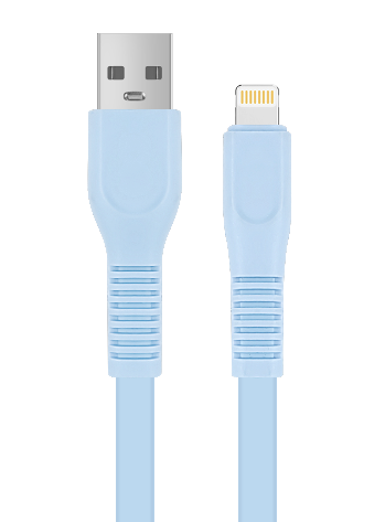 China High - Quality Light Blue Lightning Cable with Reinforced Connector, USB - A Interface for iPhone/iPad factory