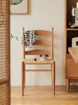 Burlywood W44*D48.5*H90CM Unique Vintage Design Solid Wood Dining Chair with