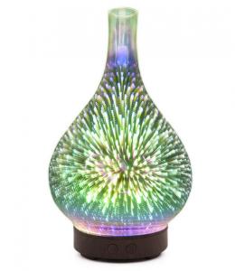 China Household 3D Fireworks Glass  Aroma Diffuser Humidifier Machine With Colorful Light on sale