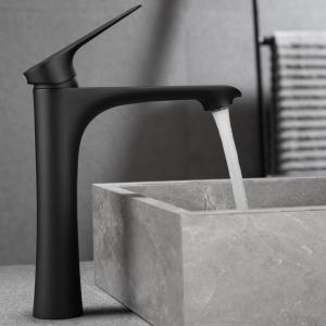 China Brass Vessel Single Hole Single Handle Basin Mixer Tap in Chrome Matte Black Grey factory
