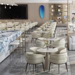 Modern Hotel Restaurant Furniture Genuine Leather Metal Dining Chair