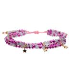 Glass Crystal Handmade Beads Bracelet Faceted With Pink Cherry Charm