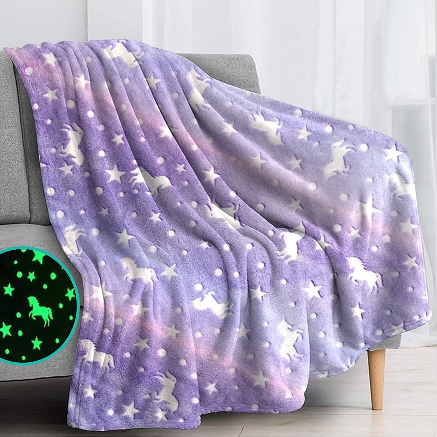 500g Festival Pattern Glow-in-the-Dark Blanket Cover for Office Nap Air Conditioning