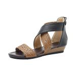 BS095 Ladies Shoes Ethnic Style Sandals Female Bohemian Style Braided Belt Wedge