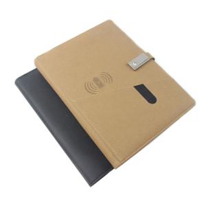 China New Arrivals Powerbank Travel Notebook With Wireless Charger Usb Fast Wireless Charging Gift Notebook factory