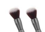 Flat Paint Foundation Contour Blush Brush Nylon Hair Grey Wooden Handle Aluminum