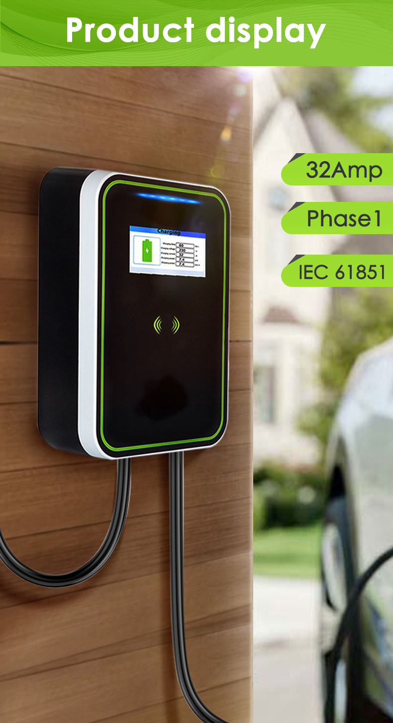 Ev Charger Wall Box 7KW 32 Amp 19.6ft Cable Portable Plug and Play 220V ev charer OEM ODM