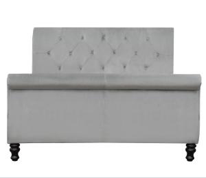 China Upholstered chesterfield bed frame king size Sleigh With Buttons factory