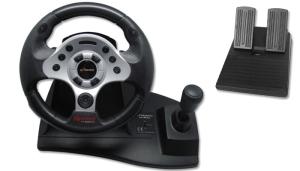 China High Precision Force Feedback Steering Wheel Double Vibration Racing Wheel factory