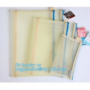 promotion pvc binder file A4 mesh zipper waterproof bag from professional