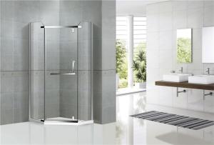 China Diamond Shape Stainless Steel Shower Enclosure Pivot Door For Hotel / Home factory
