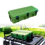 Green Heavy Duty Plastic Tool Storage Box Case for Car Roof Rack Mounting 110L