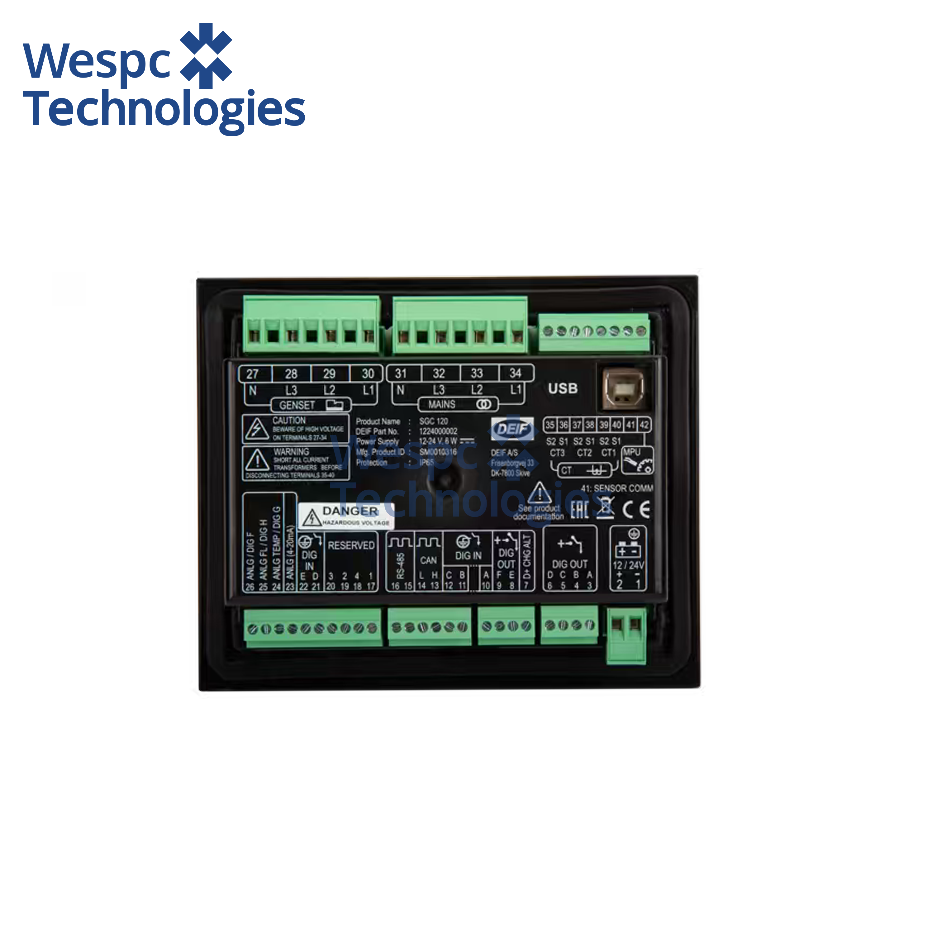 WESPC Original SGC120 MKII Genset Controller AMF CAN Modbus RS485 LCD Remote