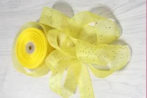 China Versatile Durable Silk Organza Ribbon With Silver Dot Perfect For Gift Wrapping factory