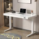 Modern Boss Study White Wooden Standing Computer Desk with Lift Top and Electric