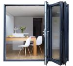 Insulated Aluminum Framed Door Patio Accordion Folding Glass 10mm thickness