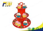 3 Tiered Cardboard Cupcake Stand , Colorful Cardboard Wedding Cake Stand SGS