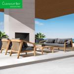 Hotel Patio Conversation Furniture Teak Garden Sofa Set for Outdoor Entertaining
