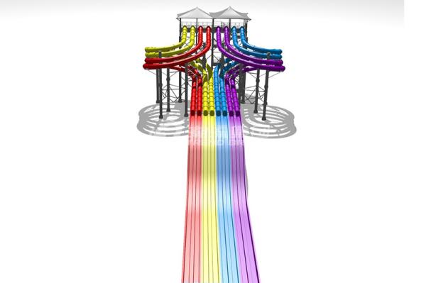 Attractive Butterfly Racing Fiberglass Water Slides Galvanized Carbon Steel