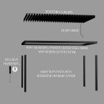 Steel Frame AJUNION 16X10 Metal Pergola for Louvered Roof Garden Outdoor
