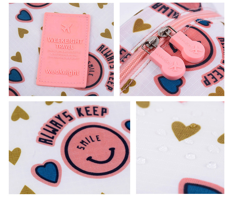 Outdoor Travel Beauty Storage Round Polyester Makeup Wash Bag