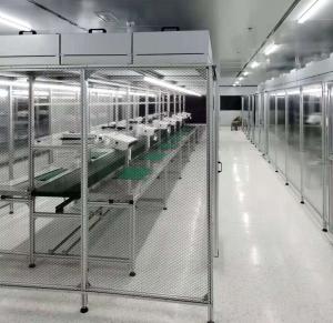 China Softwall Class 10000 Down Flow Cleanroom Booth With LED Light factory