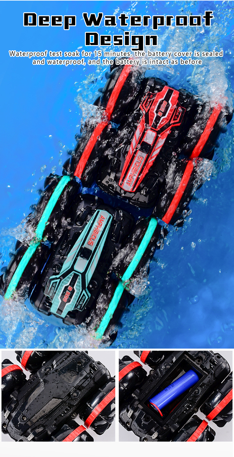 Experience the Ultimate Adventure with the 2.4G Double-Sided Amphibious Stunt Vehicle