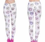 Sweat Wicking Donut Print Custom Yoga Leggings 92% Polyester 8% Spandex