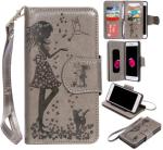 iPhone Leather Folio Book Style Case Wallet,Built-in 9 Card Slots Cash Pocket,