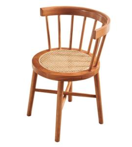China OEM Service Accepted Natural Solid Wood Dining Chair for Restaurant Modern Rattan factory