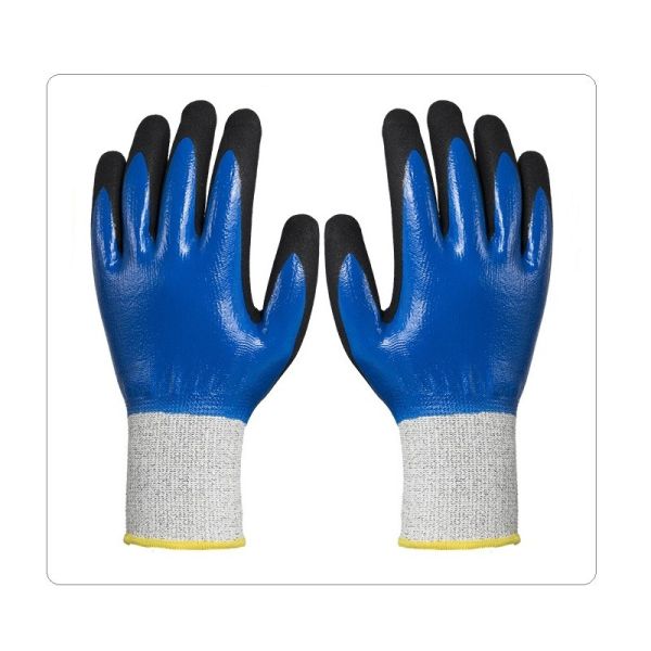 China Mining & Construction Double Nitrile Dipping 13G Cut Resistant Safety Gloves factory