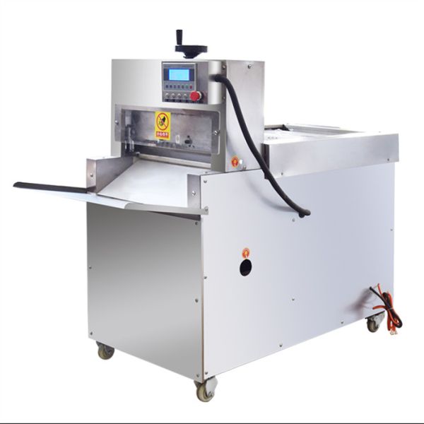 PLC Automatic Chicken Mutton Cutting Machine 750kg/ H Frozen Meat Slicing