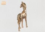 Table Decor Polyresin Zebra Statue Fiberglass Animal Sculpture Gold Leafed