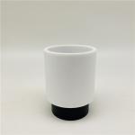 White Sand Stone Polyresin Bathroom Accessories Set Round Tumbler Holder With