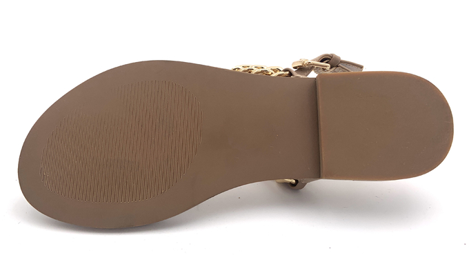 Buckle Closure Womens Flat Sandals With Leather Upper Rubber Sole