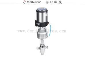 China Water Treatment SS316L 1/2&quot; Clamp 3 Way pneumatic Globe Valve factory