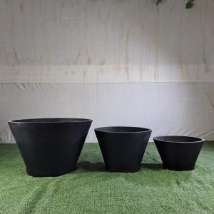 China Wholesale Popular Fiber Clay Planter Texture Surface White Round Flower Pots For Decoration factory