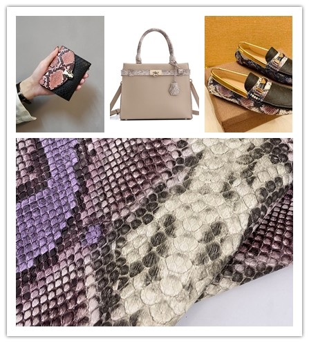 Snake Pattern Handbag PU Leather Printed Imitation Cotton Velvet