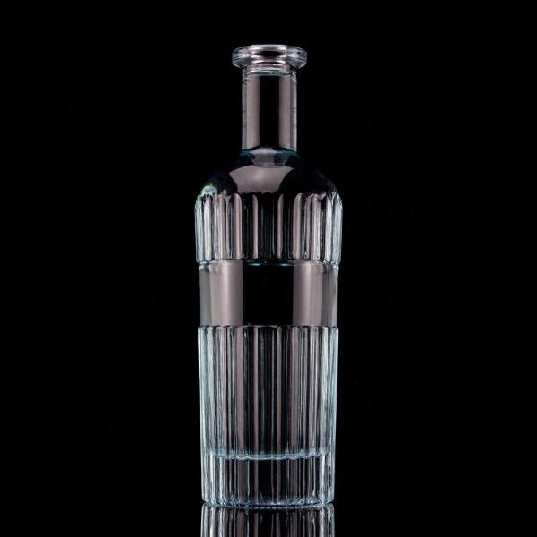 Pretty Light Blue 750ml 75cl Vertical Stripes Vodka Bottle With Lid Made of