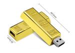 USB Factory supply 16G 3.0 metal material gold bar USB with customized logo show