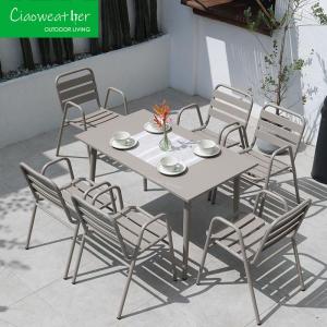 China Outdoor Metal Aluminum Garden Table And Chairs Set For Design Terrace Patio Cafe And Restaurants With Outdoor Furniture factory