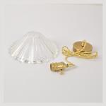 240V Retro Lotus Umbrella Dia 25cm Glass Pendant Light For Restaurant