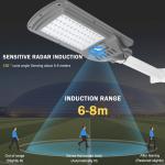 RoHS 150W Solar Powered Outdoor Street Lights Intelligent Radar For Garden