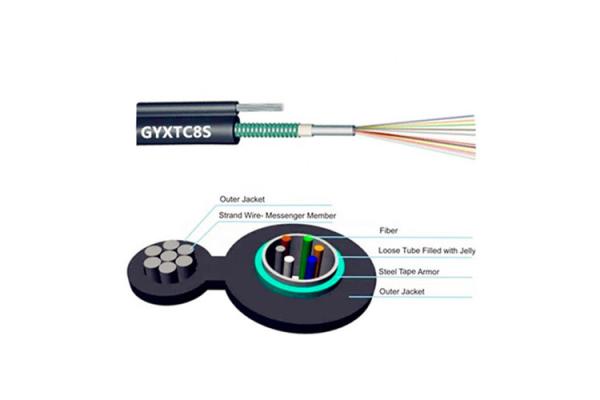 GYXTC8S Overhead Duct Fiber Optic Cable G652D Figure 8 Aerial 24 Core PVC LSZH