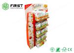 Corrugated Cardboard Floor Displays 4C CMYK Customized Size For Food Promotion