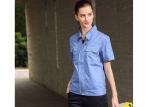 Polyester Cotton Short Sleeves Industrial Work Uniforms Twill Engineer Sky Blue