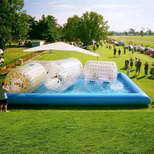 China Large Inflatable Water Roller Pool 10m*10m For Amusement Park factory