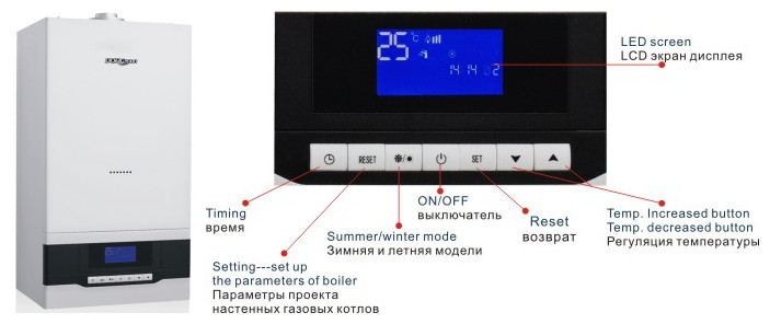 High Thermal Efficiency Wall Hung Gas Boiler For Heating And Shower Water