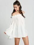 Neck Designs For Ladies Tops Fashion Women Off Shoulder Solid Blouse Tops