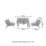 Aluminum Frame AJUNION 4 Piece Outdoor Furniture Set for Leisure Facilities and